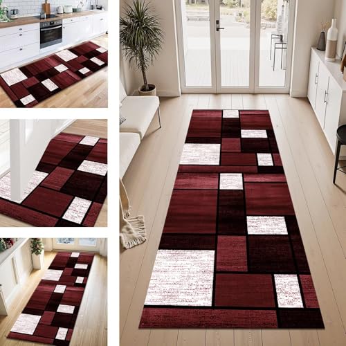 ZESEWU Teppich Läufer Flur Küche rutschfest Rot Schwarz Weiß Teppichläufer Kücheläufer Waschbar 40X60CM Meterware Küchenteppich Flurteppich für Wohnraum Schlafzimmer Kinderzimmer Schmutzfangläufer ZESEWU Teppich Läufer Flur Küche rutschfest Rot Schwarz Weiß Teppichläufer Kücheläufer Waschbar 40X60CM Meterware Küchenteppich Flurteppich für Wohnraum Schlafzimmer Kinderzimmer Schmutzfangläufer von ZESEWU