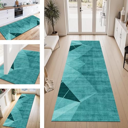 ZESEWU Teppich Läufer Flur Küche rutschfest Türkis Abstrakt Teppichläufer Kücheläufer Waschbar 80X500CM Meterware Küchenteppich Flurteppich für Wohnraum Schlafzimmer Kinderzimmer Schmutzfangläufer ZESEWU Teppich Läufer Flur Küche rutschfest Türkis Abstrakt Teppichläufer Kücheläufer Waschbar 80X500CM Meterware Küchenteppich Flurteppich für Wohnraum Schlafzimmer Kinderzimmer Schmutzfangläufer von ZESEWU