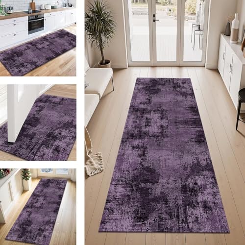 ZESEWU Teppich Läufer Flur Küche rutschfest Violett Schwarz Teppichläufer Kücheläufer Waschbar 100X400CM Meterware Küchenteppich Flurteppich für Wohnraum Schlafzimmer Kinderzimmer Schmutzfangläufer ZESEWU Teppich Läufer Flur Küche rutschfest Violett Schwarz Teppichläufer Kücheläufer Waschbar 100X400CM Meterware Küchenteppich Flurteppich für Wohnraum Schlafzimmer Kinderzimmer Schmutzfangläufer von ZESEWU