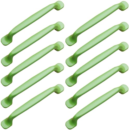 ZESLIV 10 Stück Grüne Möbelgriffe Stangengriffe, Küchen Schrankgriffe aus Aluminium, Bohrlochabstand 96mm, Küchengriffe Schubladengriff für Kinderzimmer Kleiderschrank von ZESLIV