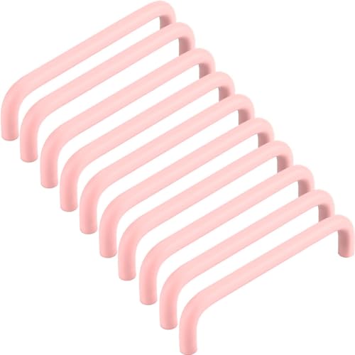 ZESLIV 10 Stück Möbelgriffe, Küchen Schrankgriffe aus Aluminium, Bohrlochabstand 128mm, Stangengriffe Rosa Schubladengriffe mit Schrauben für Kinderzimmer Kleiderschrank ZESLIV 10 Stück Möbelgriffe, Küchen Schrankgriffe aus Aluminium, Bohrlochabstand 128mm, Stangengriffe Rosa Schubladengriffe mit Schrauben für Kinderzimmer Kleiderschrank von ZESLIV