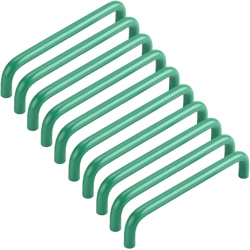 ZESLIV 10 Stück Möbelgriffe, Küchen Schrankgriffe aus Aluminium, Bohrlochabstand 160mm, Grüne Stangengriffe Schubladengriff mit Schrauben für Kinderzimmer Kleiderschrank ZESLIV 10 Stück Möbelgriffe, Küchen Schrankgriffe aus Aluminium, Bohrlochabstand 160mm, Grüne Stangengriffe Schubladengriff mit Schrauben für Kinderzimmer Kleiderschrank von ZESLIV