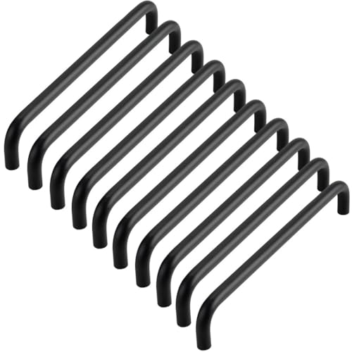 ZESLIV 10 Stück Möbelgriffe, Küchen Schrankgriffe aus Aluminium, Bohrlochabstand 160mm, Schwarze Stangengriffe Schubladengriff mit Schrauben für Kinderzimmer Kleiderschrank ZESLIV 10 Stück Möbelgriffe, Küchen Schrankgriffe aus Aluminium, Bohrlochabstand 160mm, Schwarze Stangengriffe Schubladengriff mit Schrauben für Kinderzimmer Kleiderschrank von ZESLIV