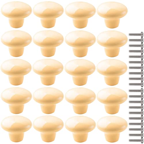 ZESLIV 20 Stk Möbelknöpfe 38mm Gelb bunte Möbelgriffe Keramik Schubladenknopf Schrankgriff Möbelknopf Kinderzimmer Möbelknauf von ZESLIV