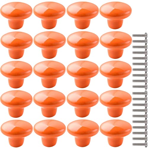 ZESLIV 20 Stk Möbelknöpfe 38mm Orange bunte Möbelgriffe Keramik Schubladenknopf Schrankgriff Möbelknopf Kinderzimmer Möbelknauf von ZESLIV