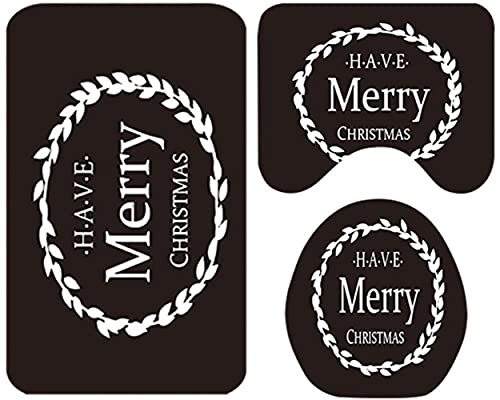 ZESLIV 3Tlg Set Badematte Weihnachten Deko Badvorleger Toilettenmatte Badgarnitur rutschfest Badteppich Badezimmerteppich Deckelbezug WC-Vorleger mit Ausschnitt rutschfest Waschbar Schwarz ZESLIV 3Tlg Set Badematte Weihnachten Deko Badvorleger Toilettenmatte Badgarnitur rutschfest Badteppich Badezimmerteppich Deckelbezug WC-Vorleger mit Ausschnitt rutschfest Waschbar Schwarz von ZESLIV