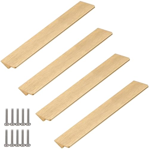 ZESLIV 4 Stück Möbelgriffe Stangengriffe, Schrankgriffe aus Aluminium, Lochabstand 128mm, Gold Küchengriffe Schubladengriff für Kleiderschrank Tür Schubladen ZESLIV 4 Stück Möbelgriffe Stangengriffe, Schrankgriffe aus Aluminium, Lochabstand 128mm, Gold Küchengriffe Schubladengriff für Kleiderschrank Tür Schubladen von ZESLIV