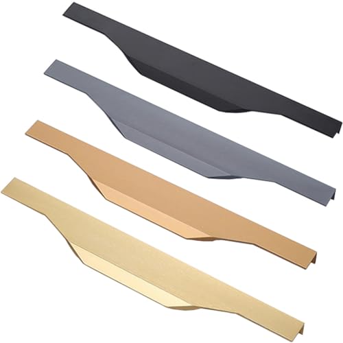 ZESLIV 4 Stück Versteckte Möbelgriffe, Unsichtbare Stangengriffe aus Aluminium, Türgriffe Küchengriffe Schubladengriffe Schubladengriff für Kleiderschrank von ZESLIV