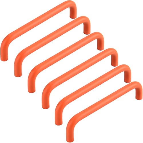 ZESLIV 6 Stück Möbelgriffe, Küchen Schrankgriffe aus Aluminium, Bohrlochabstand 256mm, Orange Stangengriffe Schubladengriff mit Schrauben für Kinderzimmer Kleiderschrank ZESLIV 6 Stück Möbelgriffe, Küchen Schrankgriffe aus Aluminium, Bohrlochabstand 256mm, Orange Stangengriffe Schubladengriff mit Schrauben für Kinderzimmer Kleiderschrank von ZESLIV