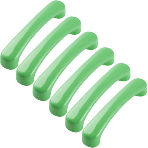 ZESLIV 6 Stück Möbelgriffe aus Keramik, Grün 76mm lochabstand Bogengriffe, Keramikgriffe Geeignet für Möbel, Kommoden mit Schrauben, Schuhschränke von ZESLIV