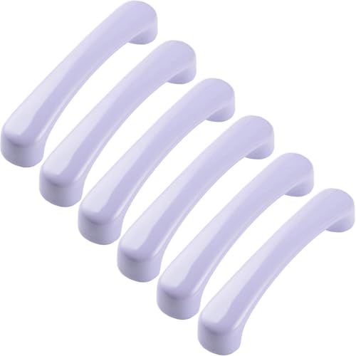 ZESLIV 6 Stück Möbelgriffe aus Keramik, Lila 76mm lochabstand Bogengriffe, Keramikgriffe Geeignet für Möbel, Kommoden mit Schrauben, Schuhschränke von ZESLIV