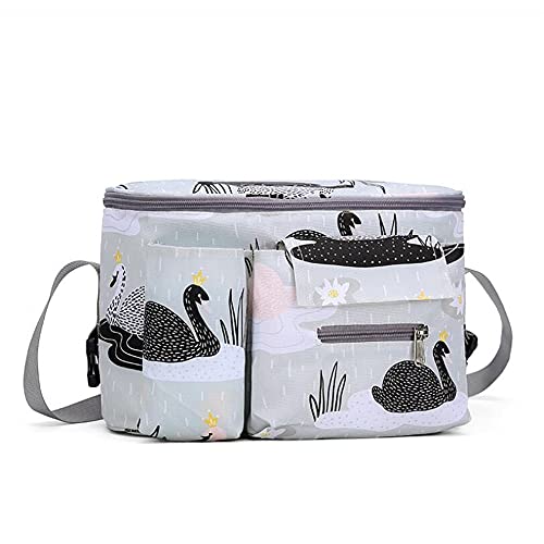 ZESLIV Baby Kinderwagen Organizer Kinderwagen Tasche Hängeaufbewahrung Organizer Flaschenhalter Becherhalter Schwan von ZESLIV
