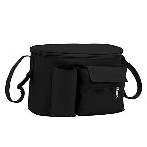 ZESLIV Baby Kinderwagen Organizer Kinderwagen Tasche Hängeaufbewahrung Organizer Flaschenhalter Becherhalter Schwarz von ZESLIV
