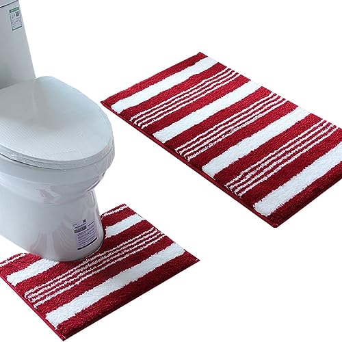 ZESLIV Badematten Set 2 teilig Memory Foam Badezimmerteppich WC Vorleger mit Ausschnitt rutschfeste Toilettenmatte Badvorleger Saugfähige Badteppiche von ZESLIV