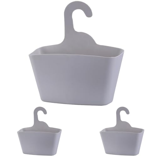 ZESLIV Duschkorb mit Haken, 3er Set, Multifunktionskorb, Ermöglicht das Aufhängen des Korbes in der Dusche, Grau von ZESLIV