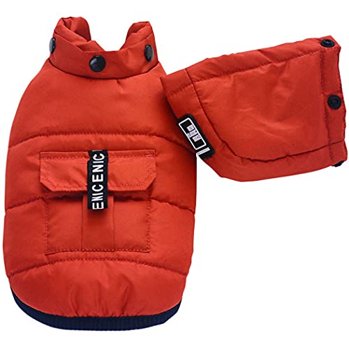 ZESLIV Hunde Daunenjacke Hundemantel Kapuzenjacke Haustier Hundejacke Hunde Thermo Jacke Winterweste Orange von ZESLIV