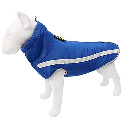 ZESLIV Hunde Winterjacke Outdoor Hundemantel für großer Hunde Haustier Hundejacke reflektierende Jacke Hunde Thermo Jacke Winterweste Wasserdicht Blau 5XL von ZESLIV