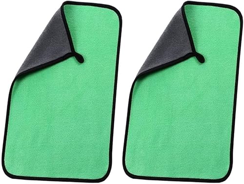 ZESLIV Mikrofasertücher Auto 2er Set, Poliertuch Auto saugstark & weich, 30x60cm 800GSM, Microfasertuch Autopflege, Auto Mikrofaser Trockentuch Poliertücher Grün von ZESLIV