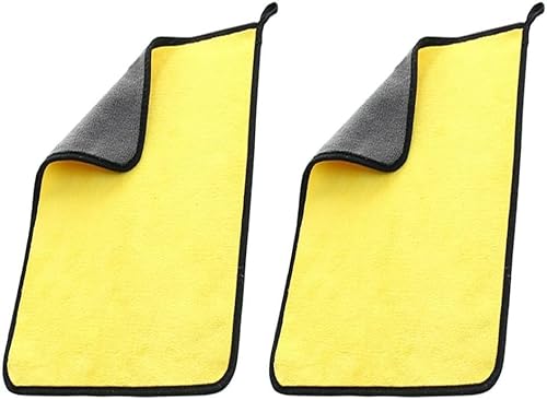ZESLIV Mikrofasertücher Auto 2er Set, Poliertuch Auto saugstark & weich, 40x60cm 800GSM, Microfasertuch Autopflege, Auto Mikrofaser Trockentuch Poliertücher Gelb ZESLIV Mikrofasertücher Auto 2er Set, Poliertuch Auto saugstark & weich, 40x60cm 800GSM, Microfasertuch Autopflege, Auto Mikrofaser Trockentuch Poliertücher Gelb von ZESLIV