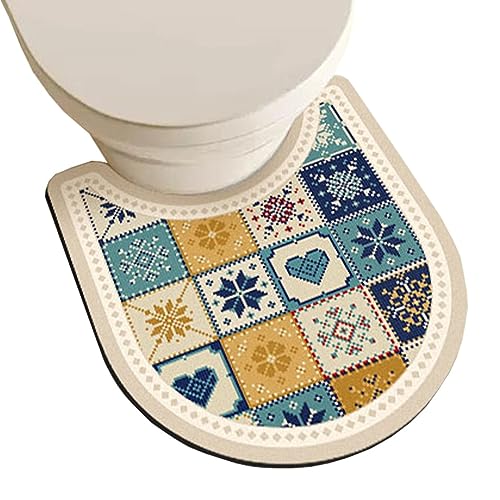 ZESLIV WC Vorleger mit Ausschnitt 50 * 55cm rutschfeste Badematte Saugfähig Badezimmerteppich runde Toilettenmatte Badgarnitur Badteppich von ZESLIV