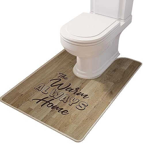 ZESLIV WC Vorleger mit Ausschnitt 55 * 60cm rutschfeste Badematte Badezimmerteppich Toilettenmatte Badgarnitur Badteppich von ZESLIV