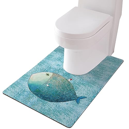 ZESLIV WC Vorleger mit Ausschnitt 55 * 60cm rutschfeste Badematte Saugfähig Badezimmerteppich Toilettenmatte Badgarnitur Badteppich von ZESLIV