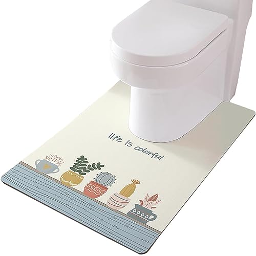 ZESLIV WC Vorleger mit Ausschnitt 55 * 60cm rutschfeste Badematte Saugfähig Badezimmerteppich Toilettenmatte Badgarnitur Badteppich von ZESLIV