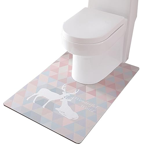 ZESLIV WC Vorleger mit Ausschnitt 55 * 60cm rutschfeste Badematte Saugfähig Badezimmerteppich Toilettenmatte Badgarnitur Badteppich von ZESLIV