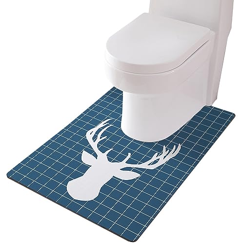 ZESLIV WC Vorleger mit Ausschnitt 55 * 60cm rutschfeste Badematte Saugfähig Badezimmerteppich Toilettenmatte Badgarnitur Badteppich von ZESLIV