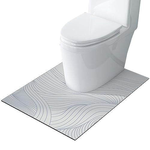 ZESLIV WC Vorleger mit Ausschnitt 55 * 60cm rutschfeste Badematte U-Förmige Badezimmerteppich Toilettenmatte Badgarnitur Badteppich von ZESLIV