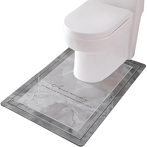 ZESLIV WC Vorleger mit Ausschnitt 55 * 60cm rutschfeste Badematte U-Förmige Badezimmerteppich Toilettenmatte Badgarnitur Badteppich von ZESLIV