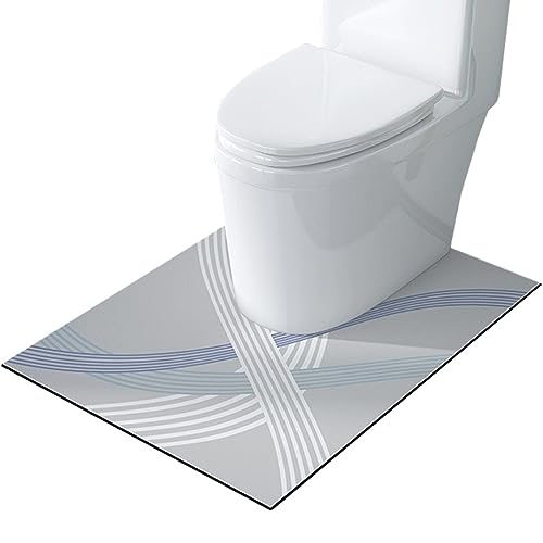 ZESLIV WC Vorleger mit Ausschnitt 60 * 100cm rutschfeste Badematte U-Förmige Badezimmerteppich Toilettenmatte Badgarnitur Badteppich von ZESLIV