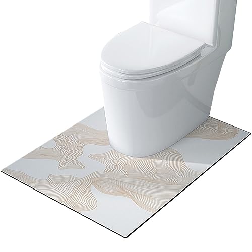 ZESLIV WC Vorleger mit Ausschnitt 60 * 100cm rutschfeste Badematte U-Förmige Badezimmerteppich Toilettenmatte Badgarnitur Badteppich von ZESLIV