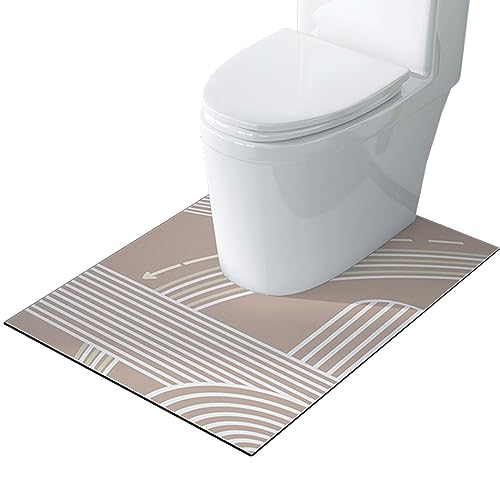 ZESLIV WC Vorleger mit Ausschnitt 60 * 80cm rutschfeste Badematte U-Förmige Badezimmerteppich Toilettenmatte Badgarnitur Badteppich von ZESLIV