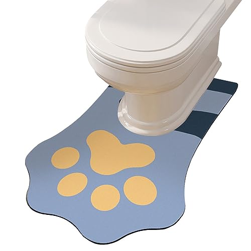 ZESLIV WC Vorleger mit Ausschnitt 60 * 90cm rutschfeste Badematte Katzenpfote Badezimmerteppich Toilettenmatte Badgarnitur Badteppich von ZESLIV