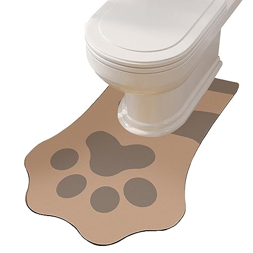 ZESLIV WC Vorleger mit Ausschnitt 60 * 90cm rutschfeste Badematte Katzenpfote Badezimmerteppich Toilettenmatte Badgarnitur Badteppich von ZESLIV