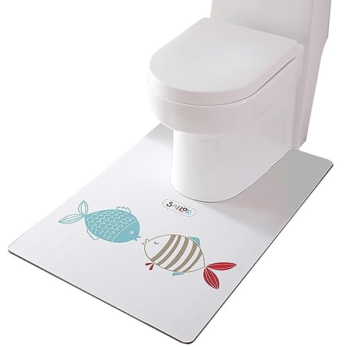 ZESLIV WC Vorleger mit Ausschnitt 60 * 90cm rutschfeste Badematte Saugfähig Badezimmerteppich Toilettenmatte Badgarnitur Badteppich von ZESLIV