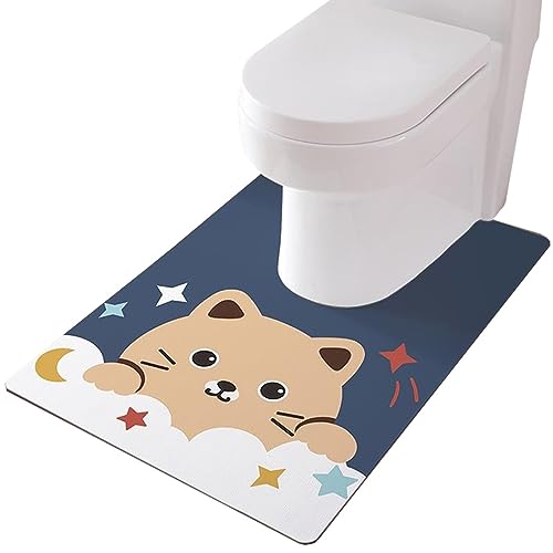 ZESLIV WC Vorleger mit Ausschnitt 60 * 90cm rutschfeste Badematte Saugfähig Badezimmerteppich Toilettenmatte Badgarnitur Badteppich von ZESLIV