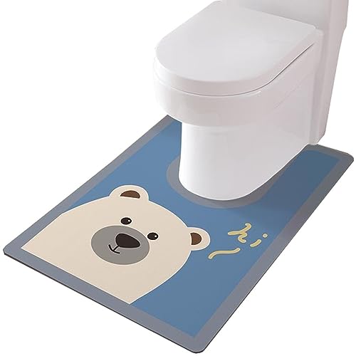 ZESLIV WC Vorleger mit Ausschnitt 60 * 90cm rutschfeste Badematte Saugfähig Badezimmerteppich Toilettenmatte Badgarnitur Badteppich von ZESLIV