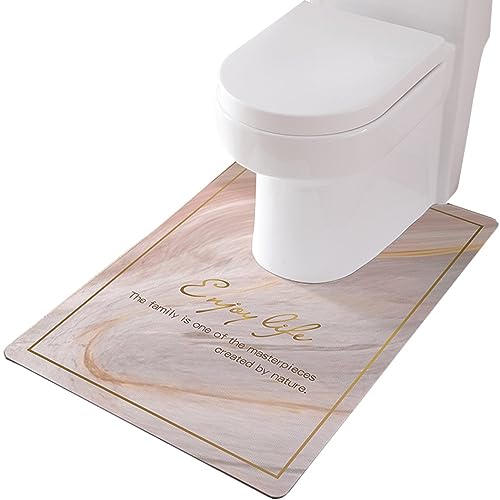 ZESLIV WC Vorleger mit Ausschnitt 60 * 90cm rutschfeste Badematte U-Förmige Badezimmerteppich Toilettenmatte Badgarnitur Badteppich von ZESLIV