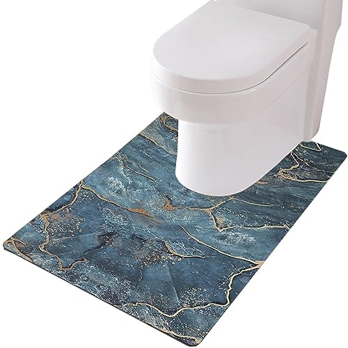 ZESLIV WC Vorleger mit Ausschnitt 60 * 90cm rutschfeste Badematte U-Förmige Badezimmerteppich Toilettenmatte Badgarnitur Badteppich von ZESLIV