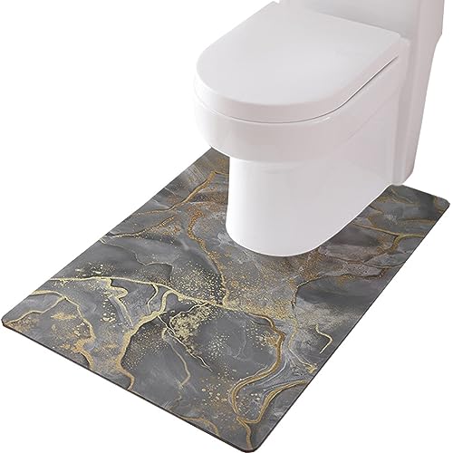 ZESLIV WC Vorleger mit Ausschnitt 60 * 90cm rutschfeste Badematte U-Förmige Badezimmerteppich Toilettenmatte Badgarnitur Badteppich von ZESLIV