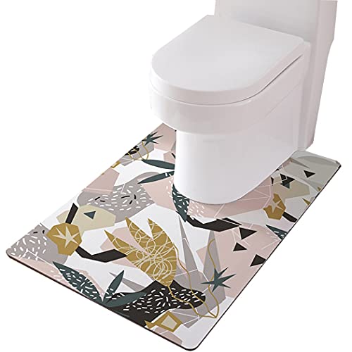 ZESLIV WC Vorleger mit Ausschnitt 90 * 60cm rutschfeste Badematte Badezimmerteppich Toilettenmatte Badgarnitur Badteppich von ZESLIV