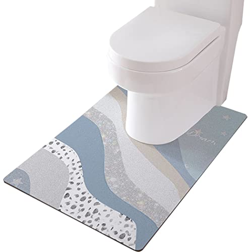 ZESLIV WC Vorleger mit Ausschnitt 90 * 60cm rutschfeste Badematte Badezimmerteppich Toilettenmatte Badgarnitur Badteppich von ZESLIV