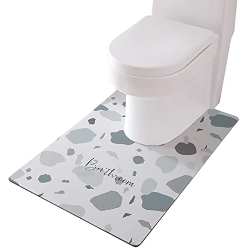 ZESLIV WC Vorleger mit Ausschnitt 90 * 60cm rutschfeste Badematte Badezimmerteppich Toilettenmatte Badgarnitur Badteppich von ZESLIV