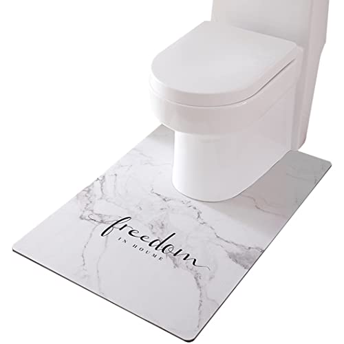 ZESLIV WC Vorleger mit Ausschnitt 90 * 60cm rutschfeste Badematte Badezimmerteppich Toilettenmatte Badgarnitur Badteppich von ZESLIV