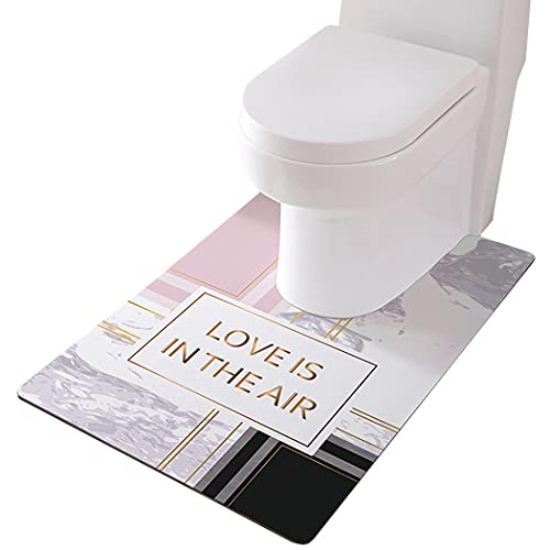 ZESLIV WC Vorleger mit Ausschnitt 90 * 60cm rutschfeste Badematte Badezimmerteppich Toilettenmatte Badgarnitur Badteppich von ZESLIV