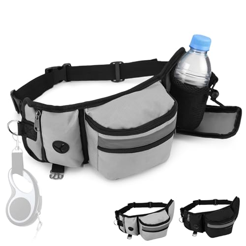ZESTEFY Leckerlibeutel Hundetraining, Robuste Bauchtasche mit Kotbeutelspender, Flaschenhalter, Reflektor & Verstellbarem Gurt – Wasserdichtes Hundezubehör für Gassi, Training & Outdoor von ZESTEFY