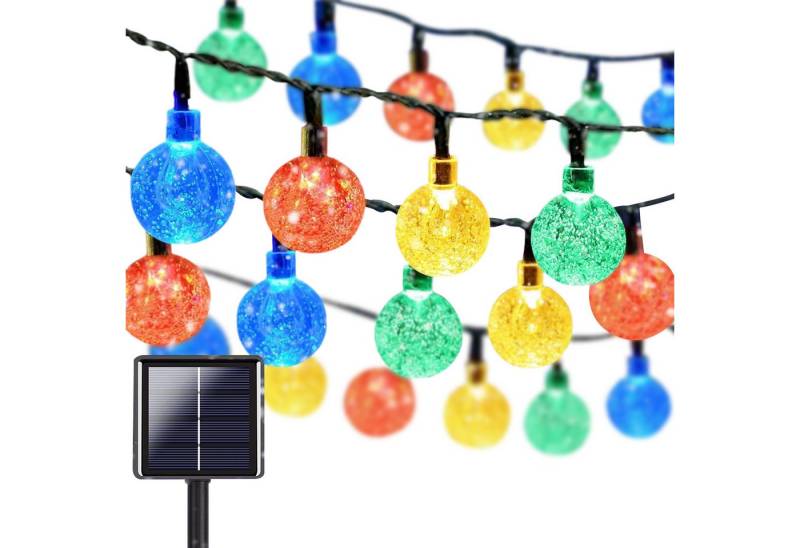 ZEUOPQ LED Solarleuchte LED Solarleuchte LED Kugeln Lichterkette Außen Solar Gartenleuchte, 12m 100LED Farbenfroh, Hohe Energieumwandlungsrate, IP65 Wasserdicht 8 Modi Lichterkette Auto Switch von ZEUOPQ