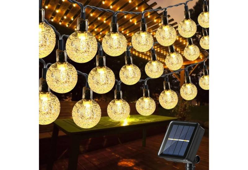 ZEUOPQ LED Solarleuchte LED Solarleuchte LED Kugeln Lichterkette Außen Solar Gartenleuchte, 12m 100LED Warmes Gelb, Hohe Energieumwandlungsrate, IP65 Wasserdicht 8 Modi Lichterkette Auto Switch von ZEUOPQ